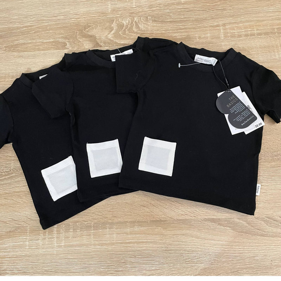 Miles Black T-Shirt Baby Size 6 Months - Set of 3